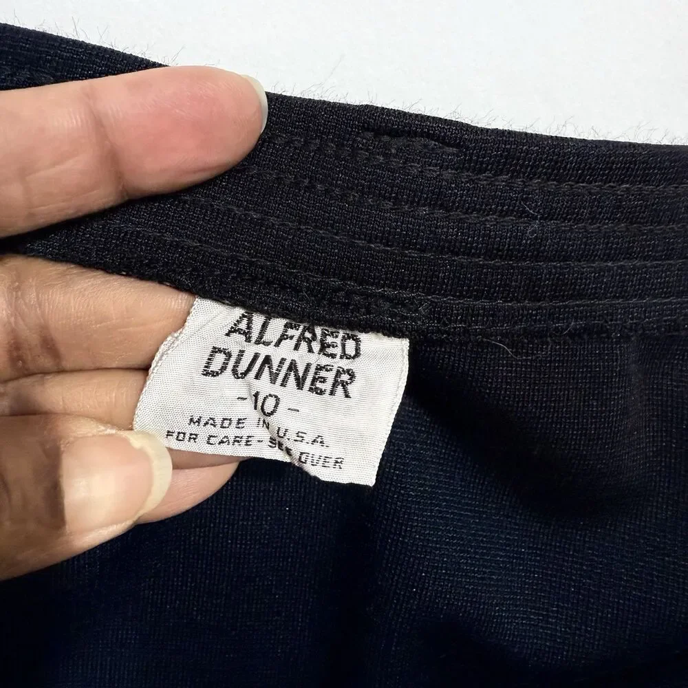 Alfred Dunner Midi Pencil Skirt Women's 10 Black Classic Pull On